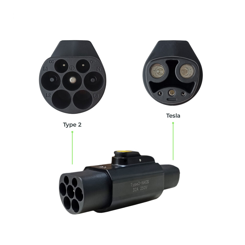 порты переходника тип2 – тесла 7квтч