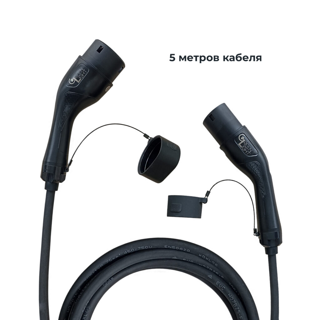 зарядный кабель type 2 на type2 длиной 5 метров