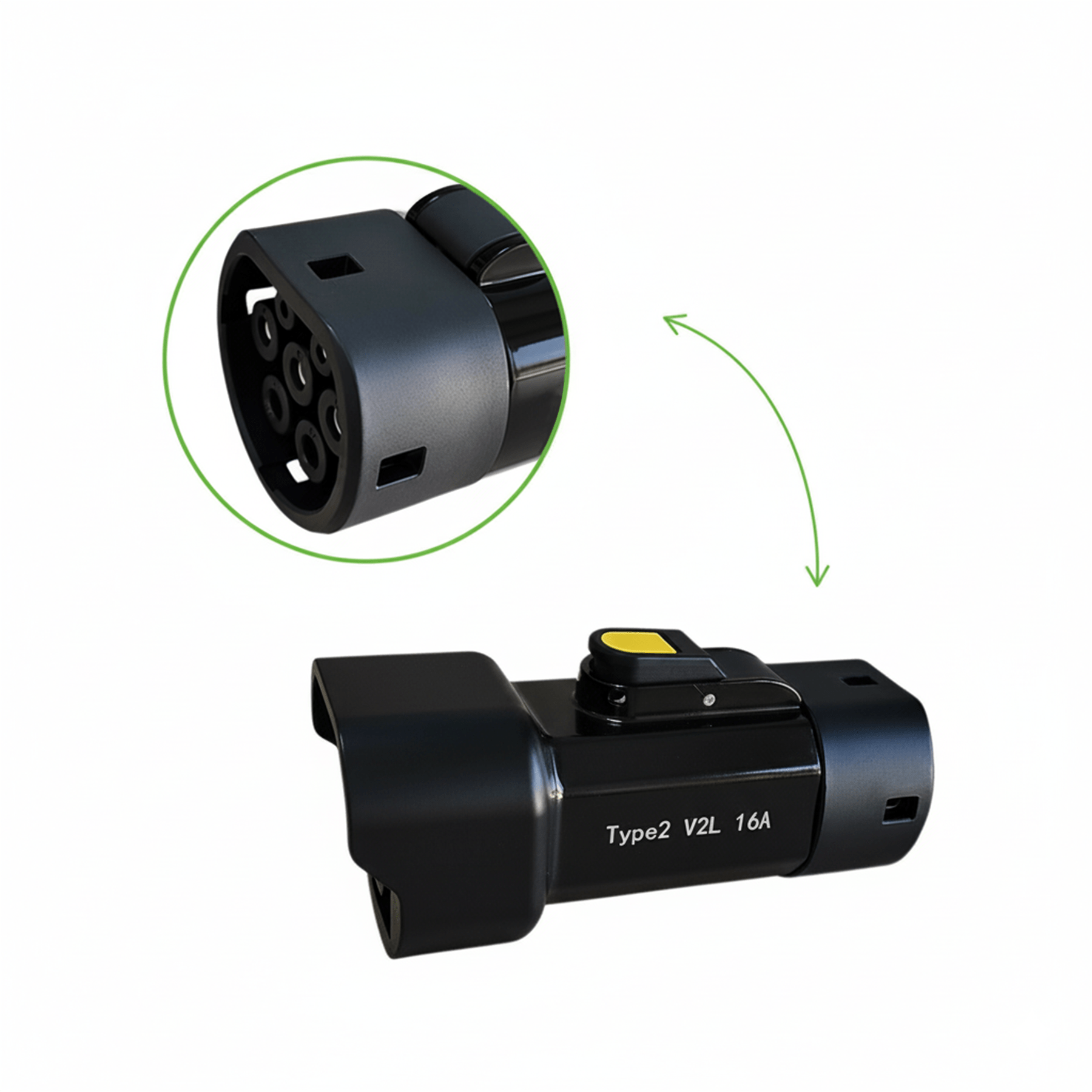 проемы для блокировки в порту электромобиля у разрядного адаптера тип 2 на 16а