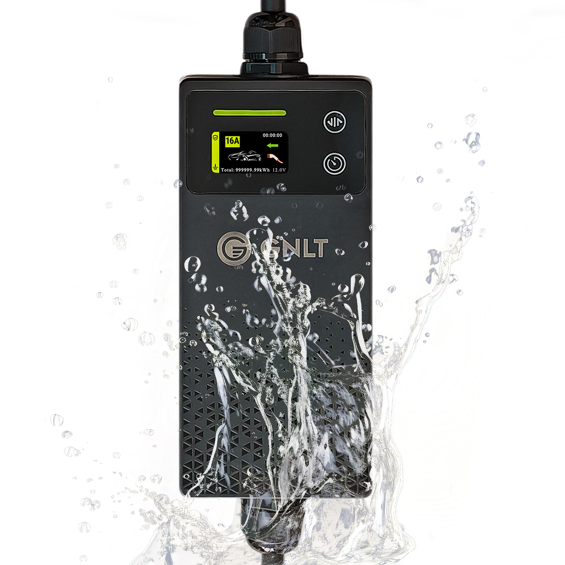 высокая степень пылевлагозащиты у переносного зарядного устройства для зарядки электромобиля IP67 от GNLT EVX AC 1 фаза