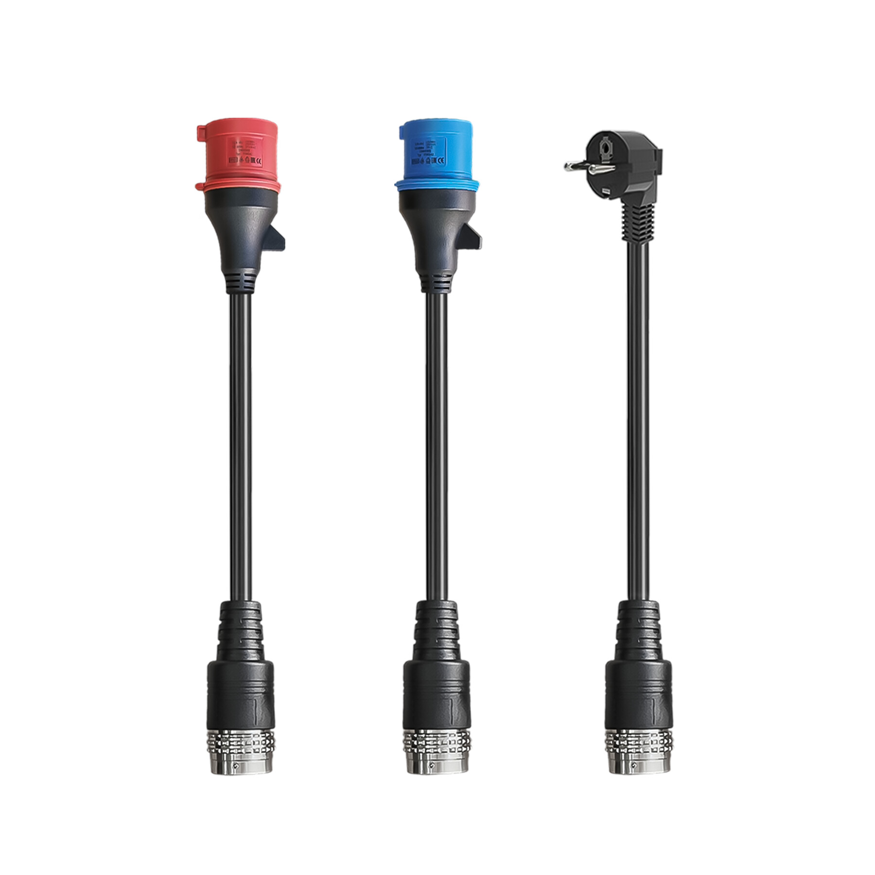 три сменных вилки в зарядном устройстве GNLT EVE PRO на 3,5 и 7 кВт красная синяя бытовая