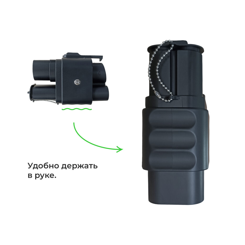 выемки для пальцев внизу адаптера CCS1 to CCS2+Type2