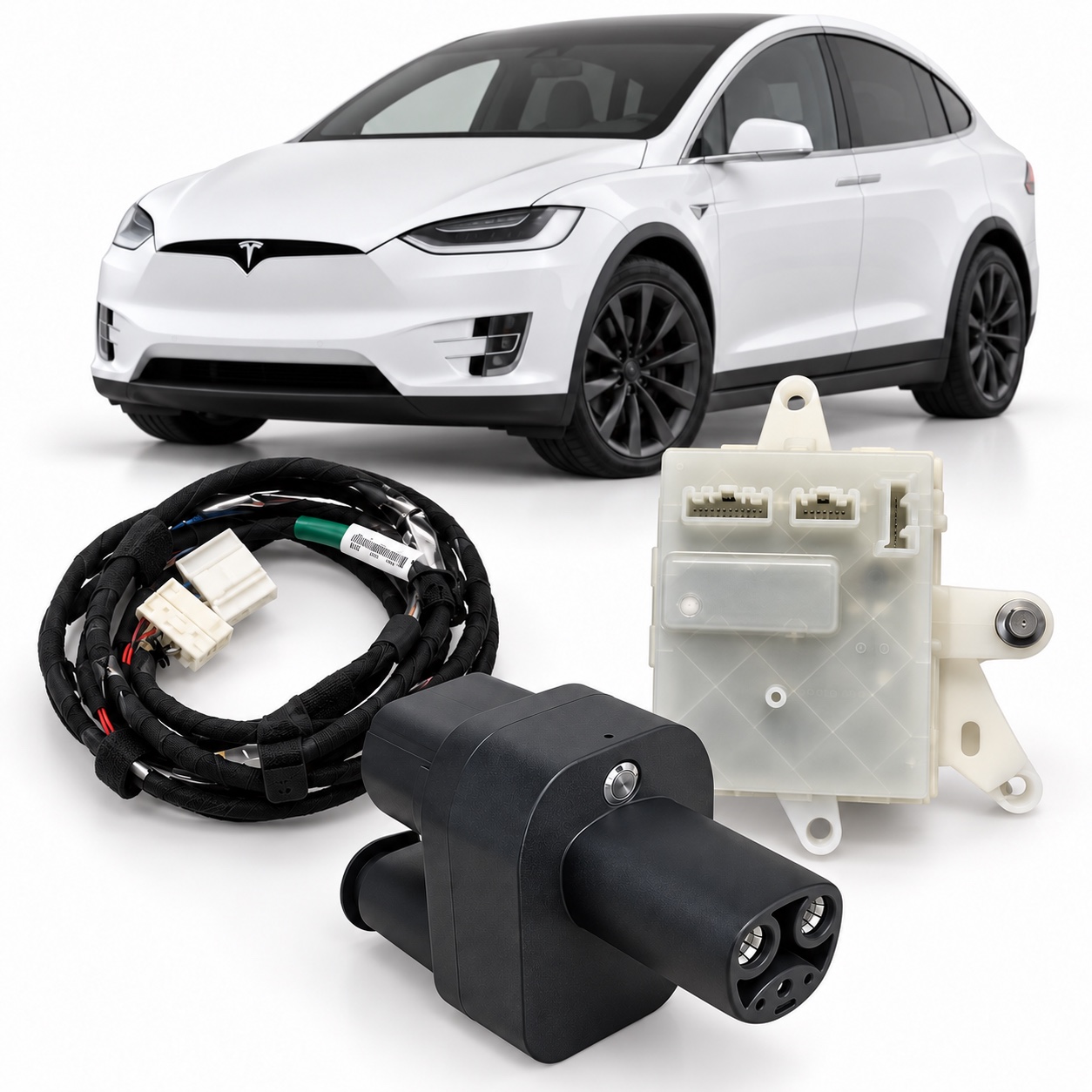 Ретрофит CCS2 для Tesla Model X 2016–2020: блок Tesla 1495114-00-C, проводка и адаптер GNLT