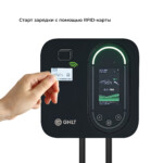 место считывания рфид-карт на блоке управления зарядной станции GNLT EVB