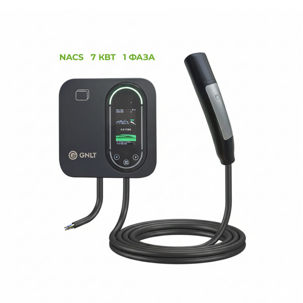 настенная однофазная зарядная станция для электромобиля GNLT EVB Tesla NACS до 7 квт