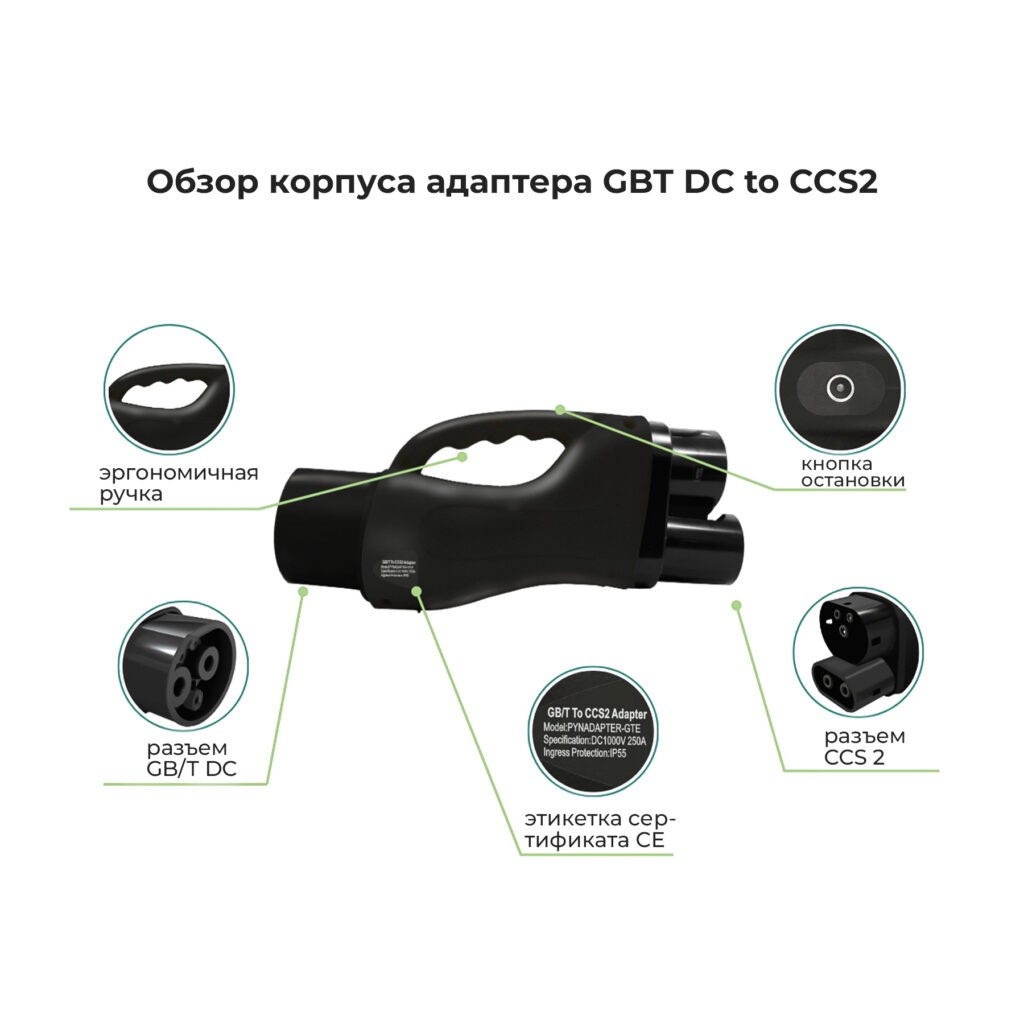 обзор корпуса зарядного адаптера GBT DC to CCS2
