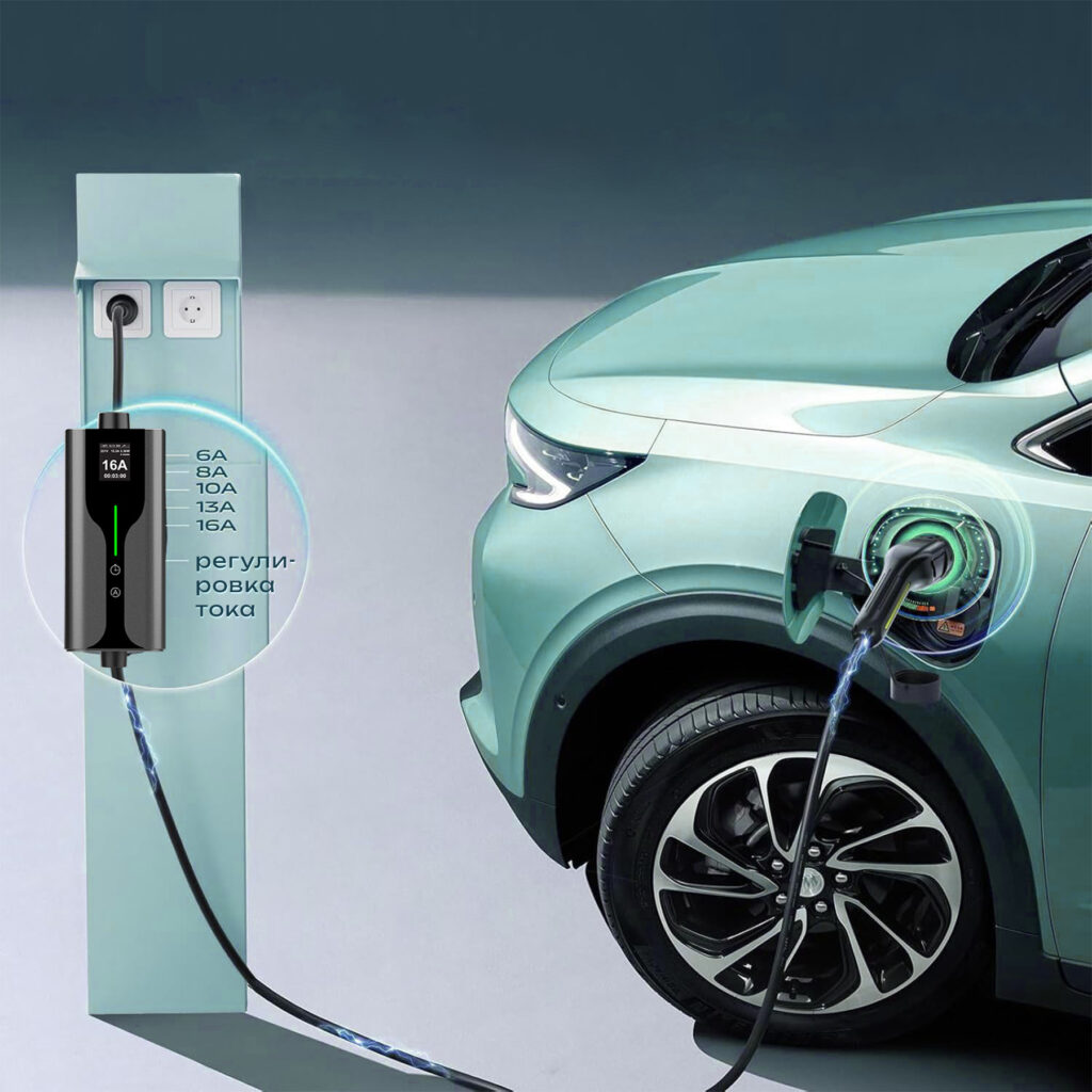 ручная регулировка тока в зарядном устройстве переменного тока GNLT basic Tesla NACS 6-16A для дома