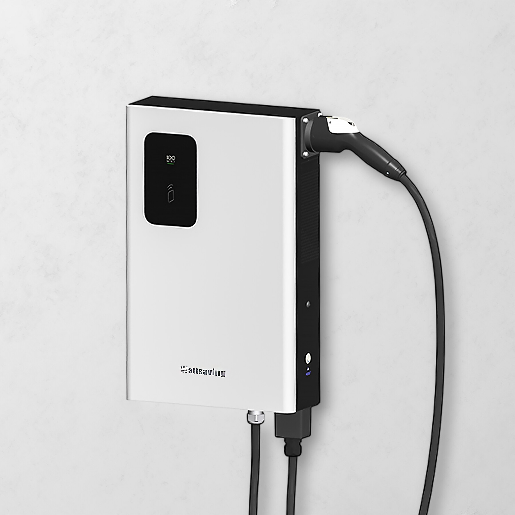 быстрая зарядная станция Wattsaving th40 с коннектором gbt dc висит на стене