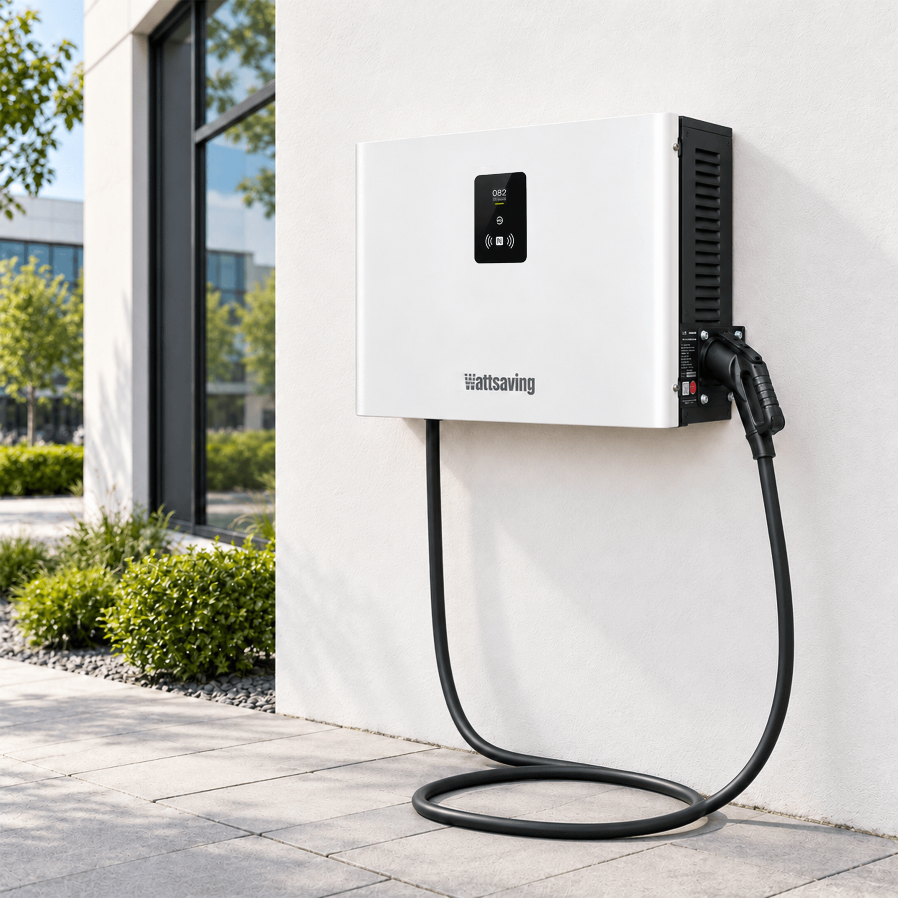 зарядная станция wattsaving gbt dc 60kW. для китайских электромобилей висит на стене